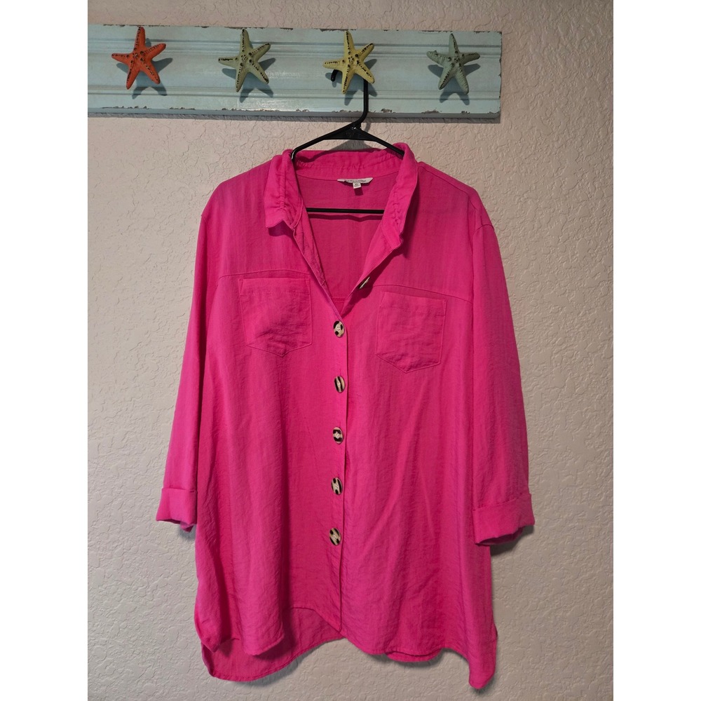 John Mark Pink Button Down Blouse